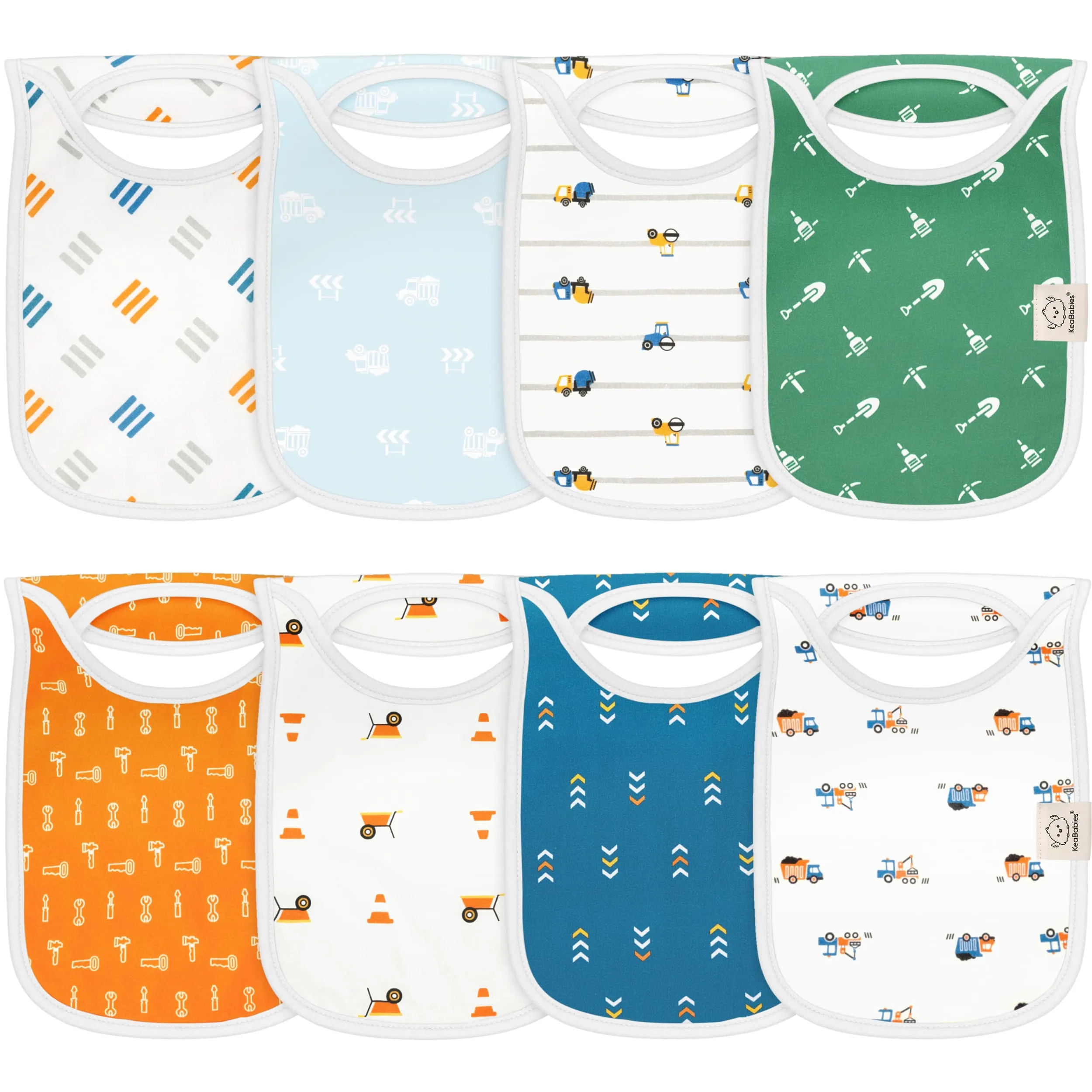 8-Pack Hallo Drool Bibs