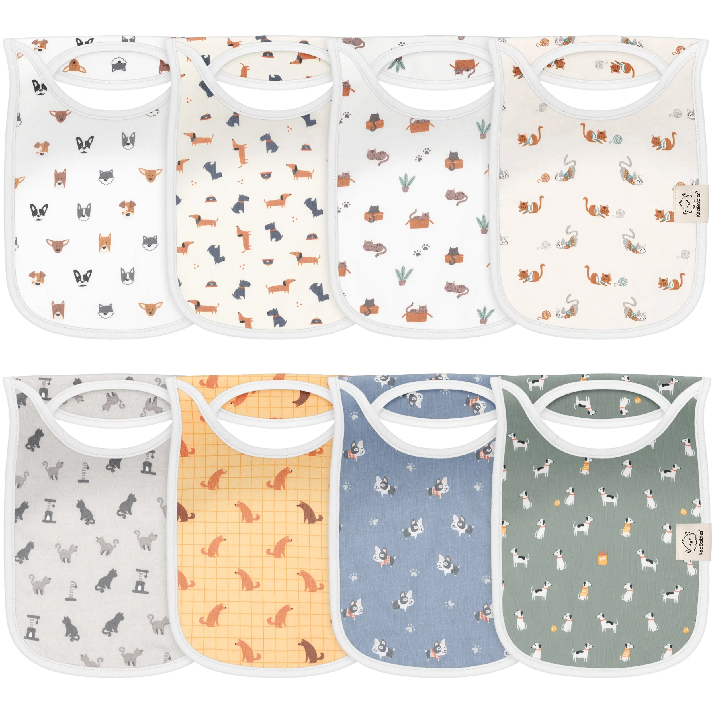 8-Pack Hallo Drool Bibs