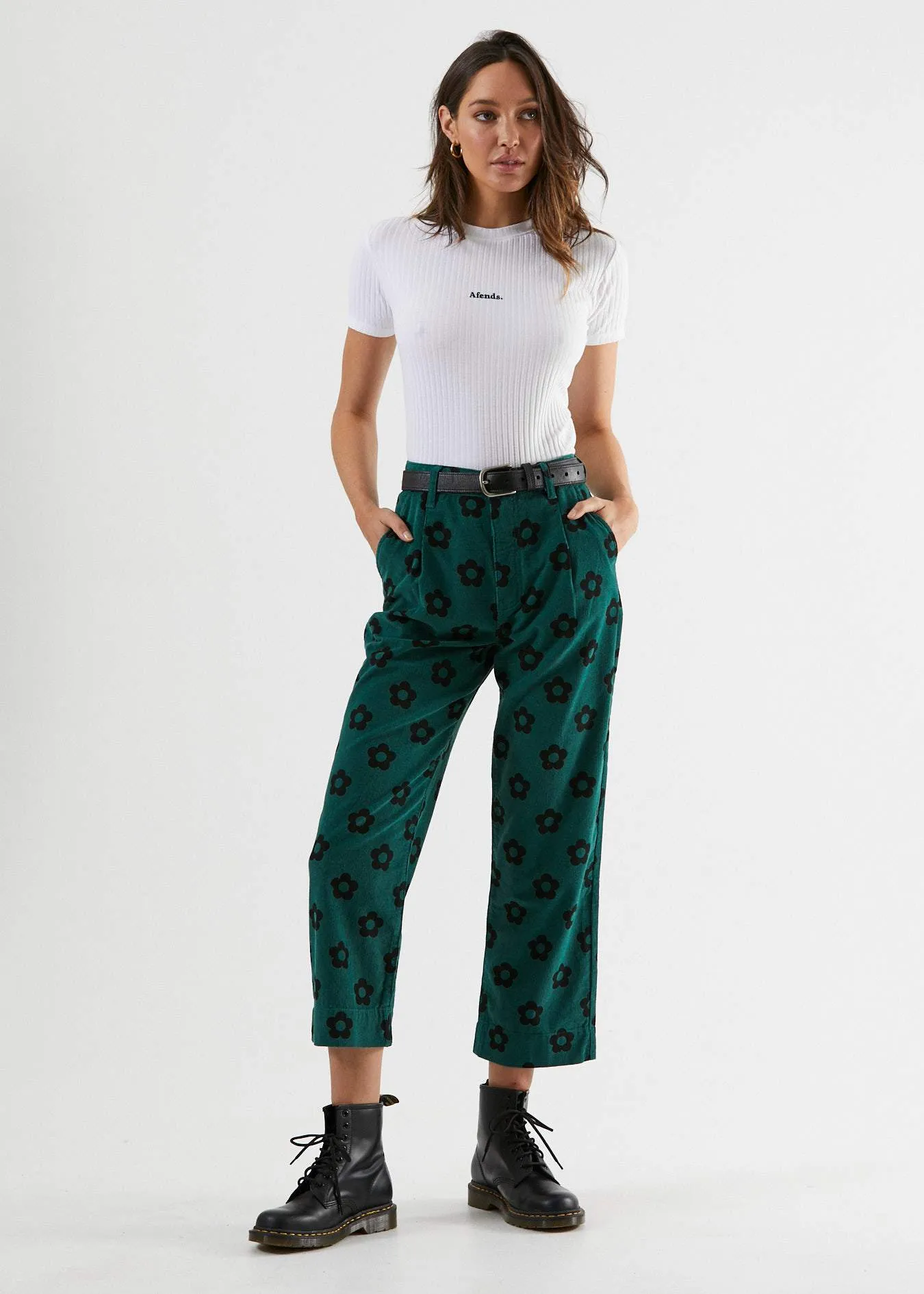 Afends Womens Rose - Rib Tee - White
