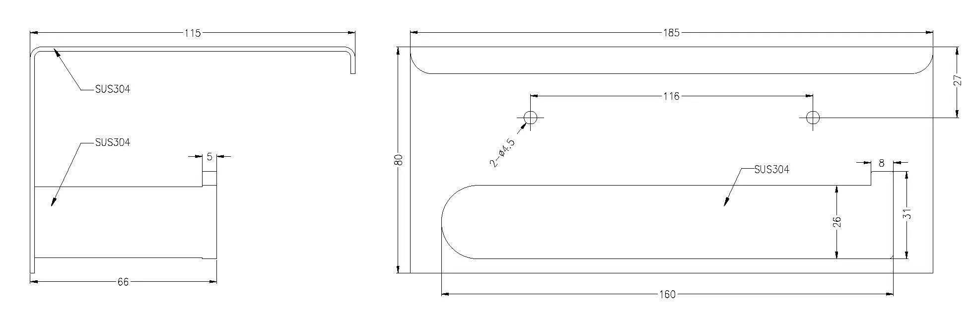 Bianca Toilet Roll Holder with Phone Holder Matte Black  9086A-MB