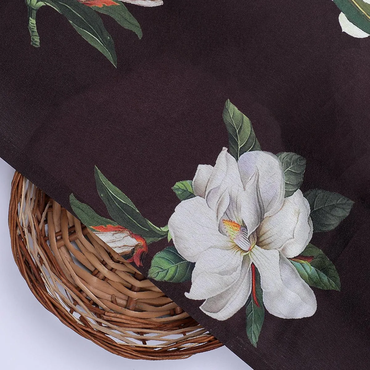 Big White Flower Repeat Digital Printed Fabric - Japan Satin