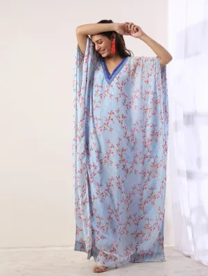 Blue Hand Embroidered Kaftan (Set of 2)