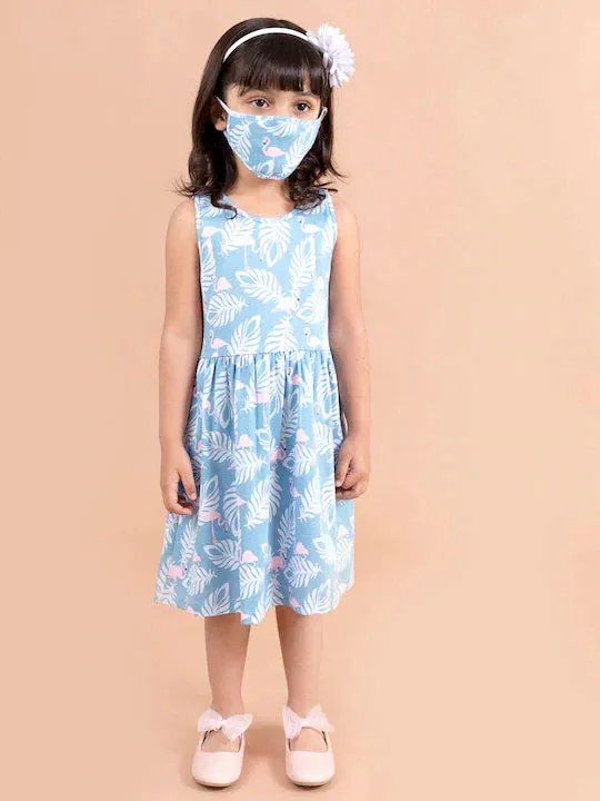 Blue White Tropical Dress