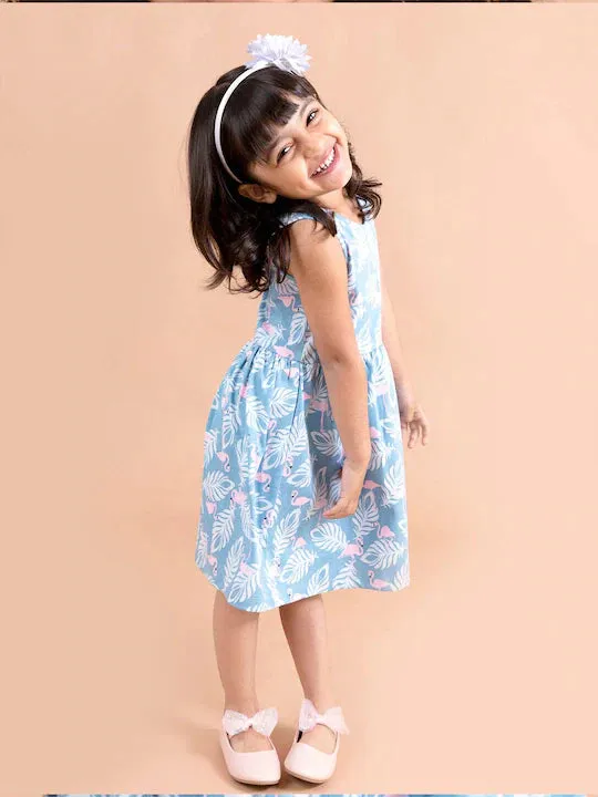 Blue White Tropical Dress