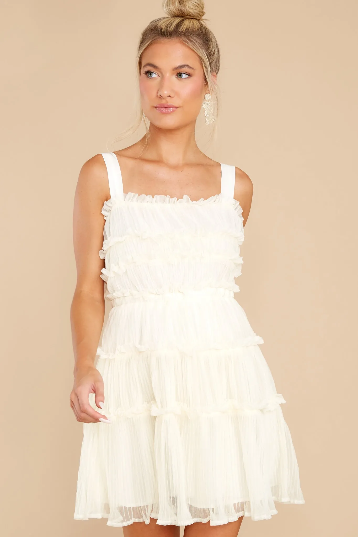 Cheap Frills Ivory Dress