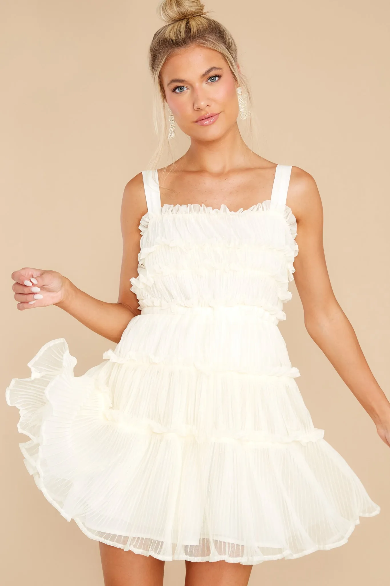 Cheap Frills Ivory Dress