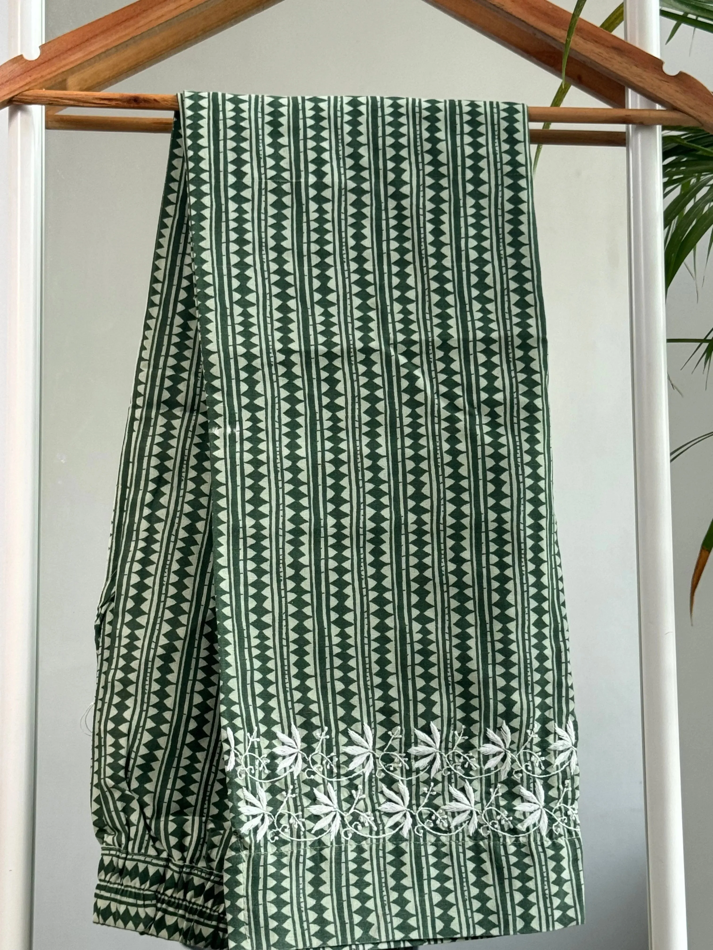 Cotton Printed Chikankari Set - Green
