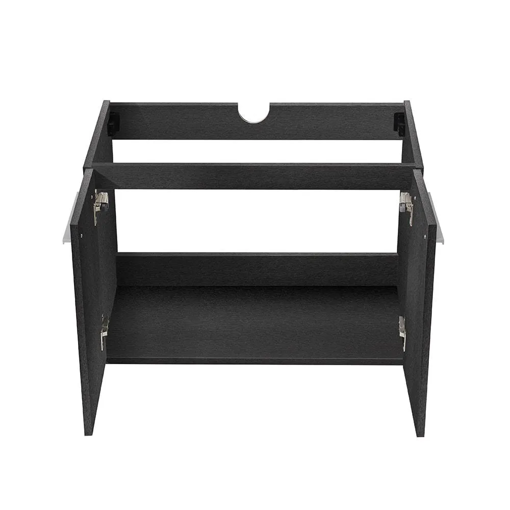 Fresca FCB8089BW Vista 30" Black Wall Hung Modern Bathroom Cabinet