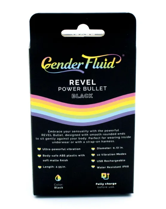 Gender Fluid ''Revel'' Power Bullet Vibe -Black