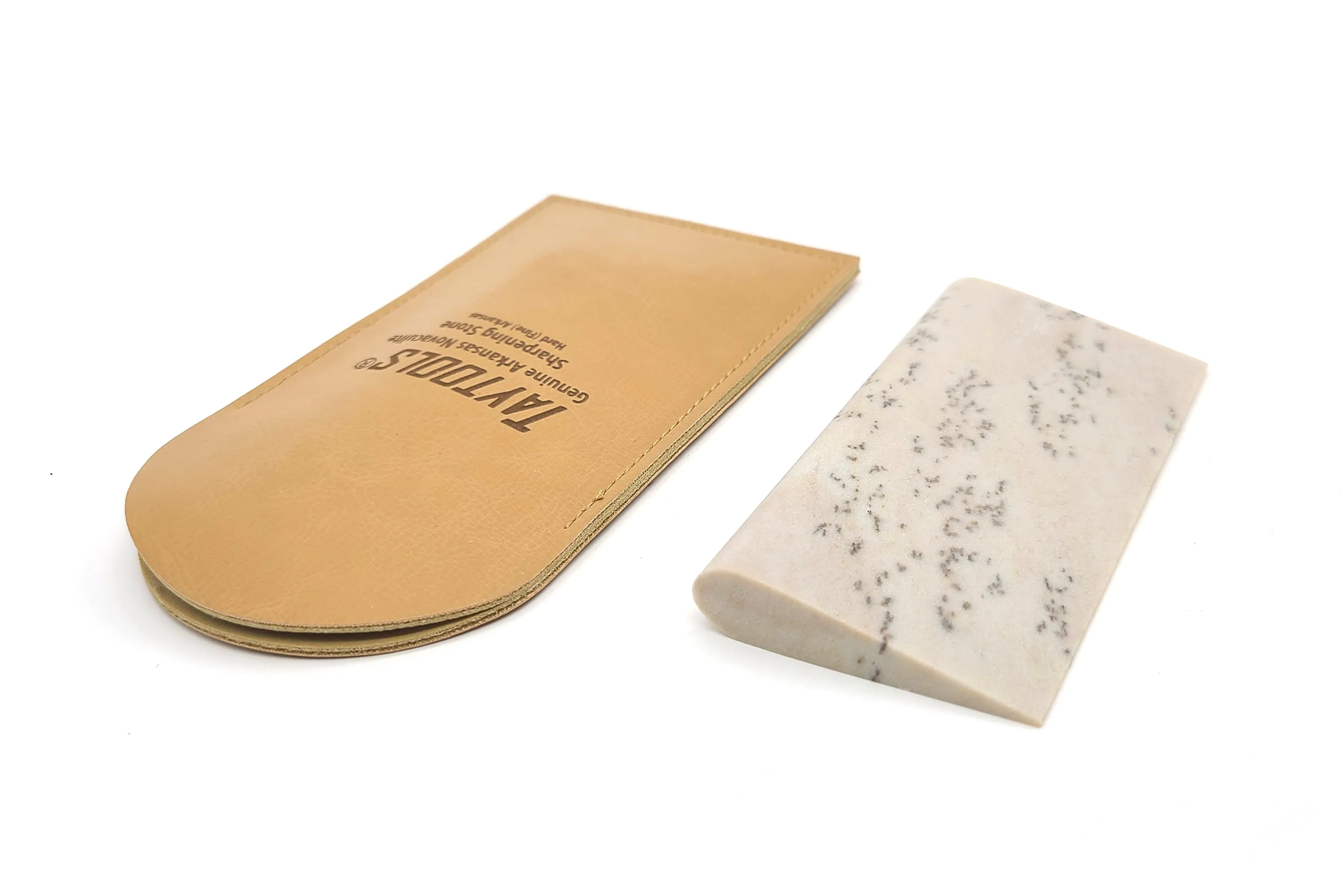 Genuine Arkansas Whetstone Novaculite Slip Sharpening Stones 4" x 2" x 3/8" in Imitation Leather Pouch