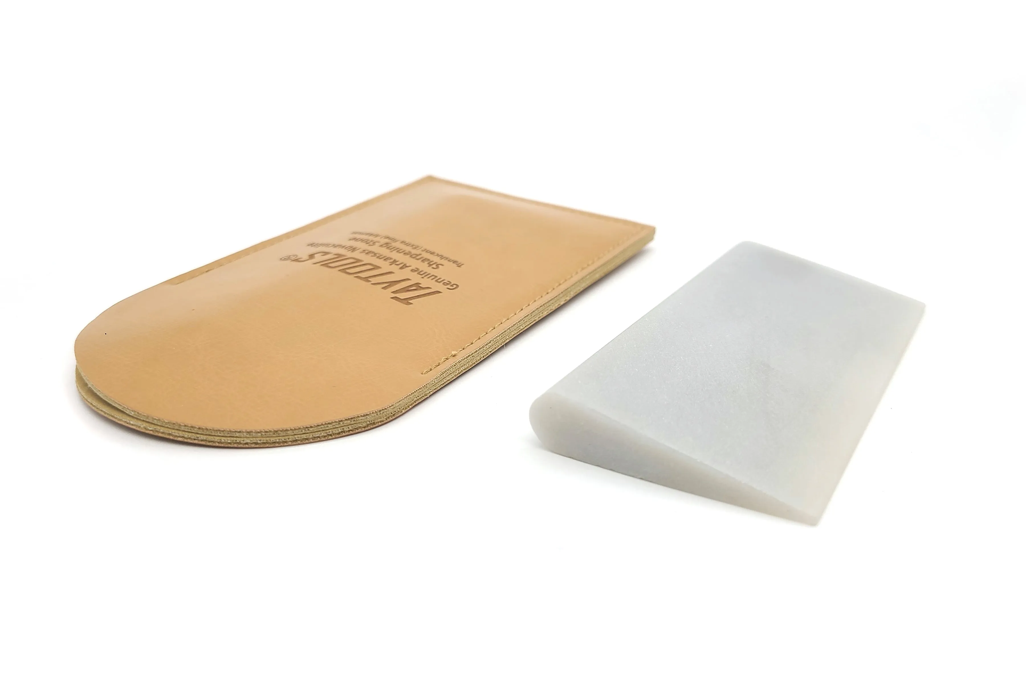 Genuine Arkansas Whetstone Novaculite Slip Sharpening Stones 4" x 2" x 3/8" in Imitation Leather Pouch