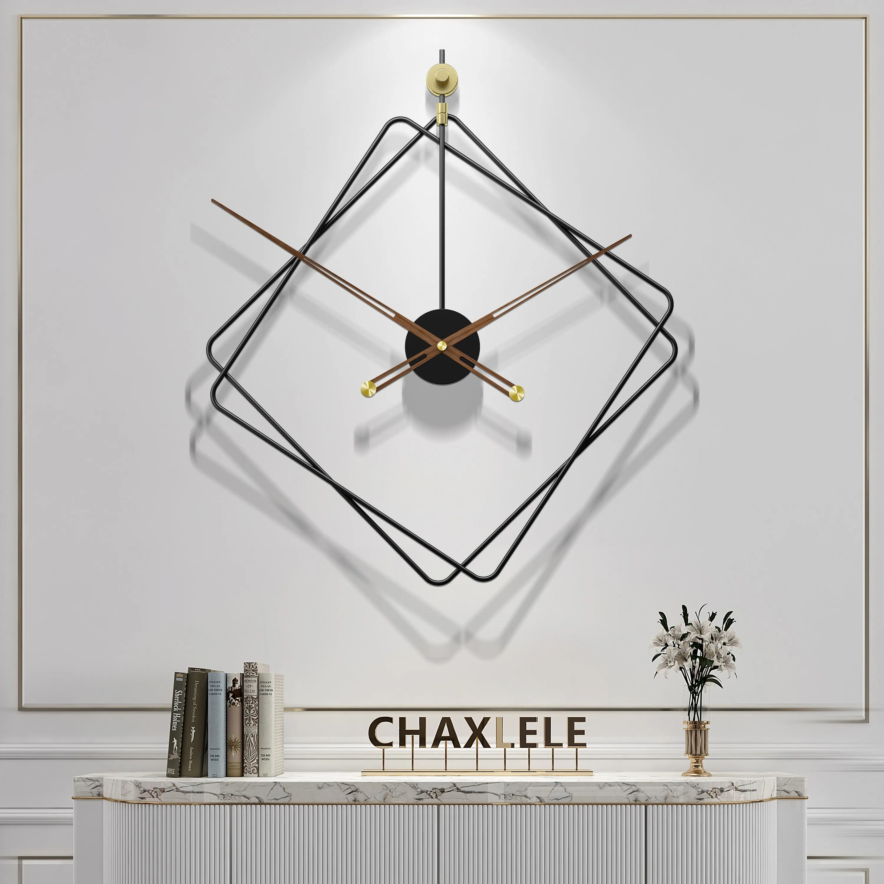 Iron  Home Decoration Modern Design Mounted Wall Clock by Peterson Housewares & Artwares