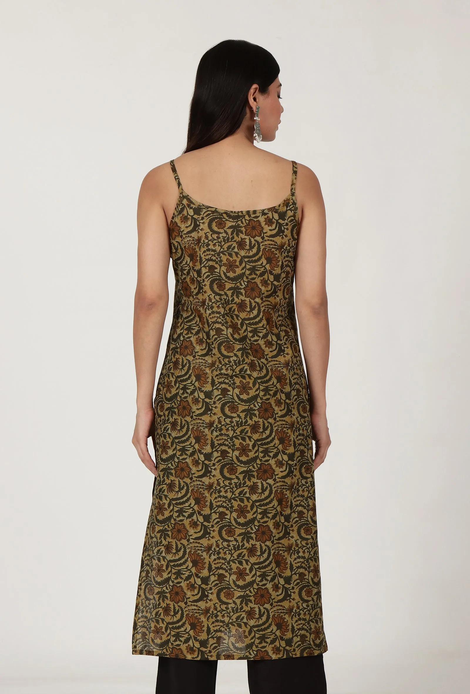 Kalamkari Printed Yellow Cotton Slip