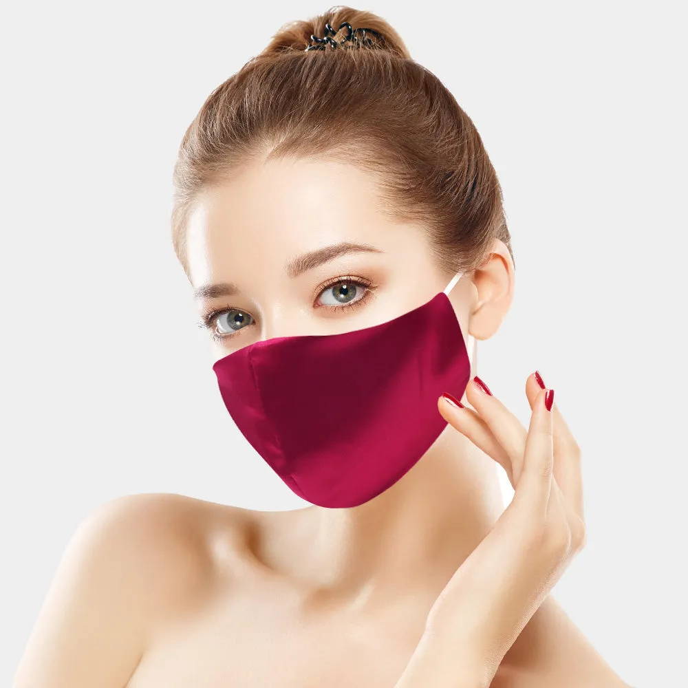 Lisette Burgundy Silky Satin Fashion Mask