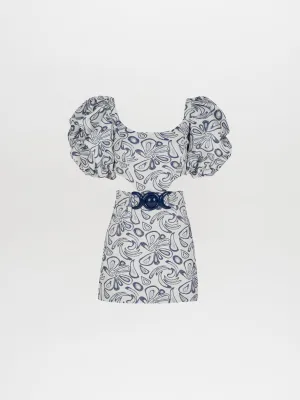 Marlin Dress Navy Swirls