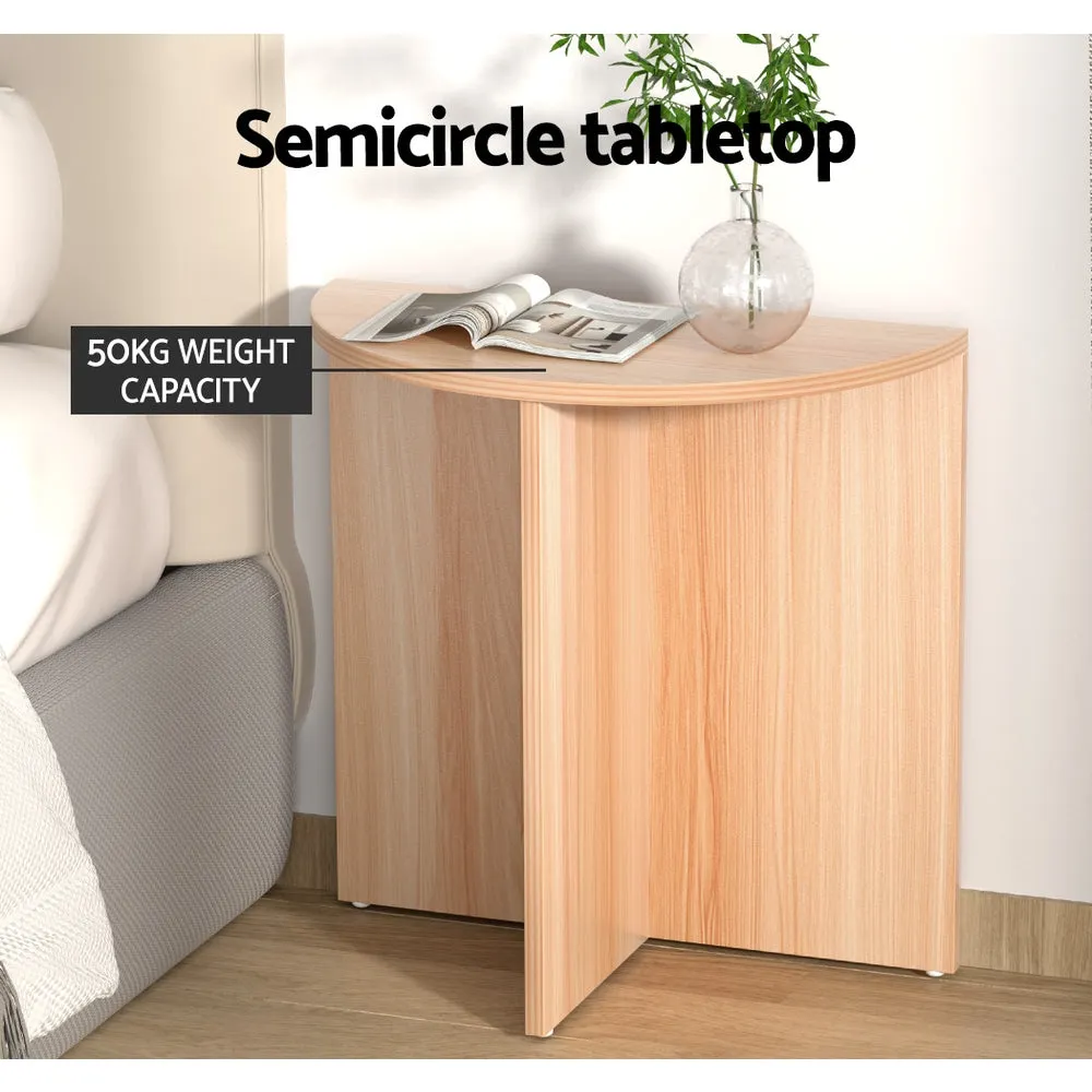 Melamine Finish Semi-circle Coffee Table 48CM - Artiss