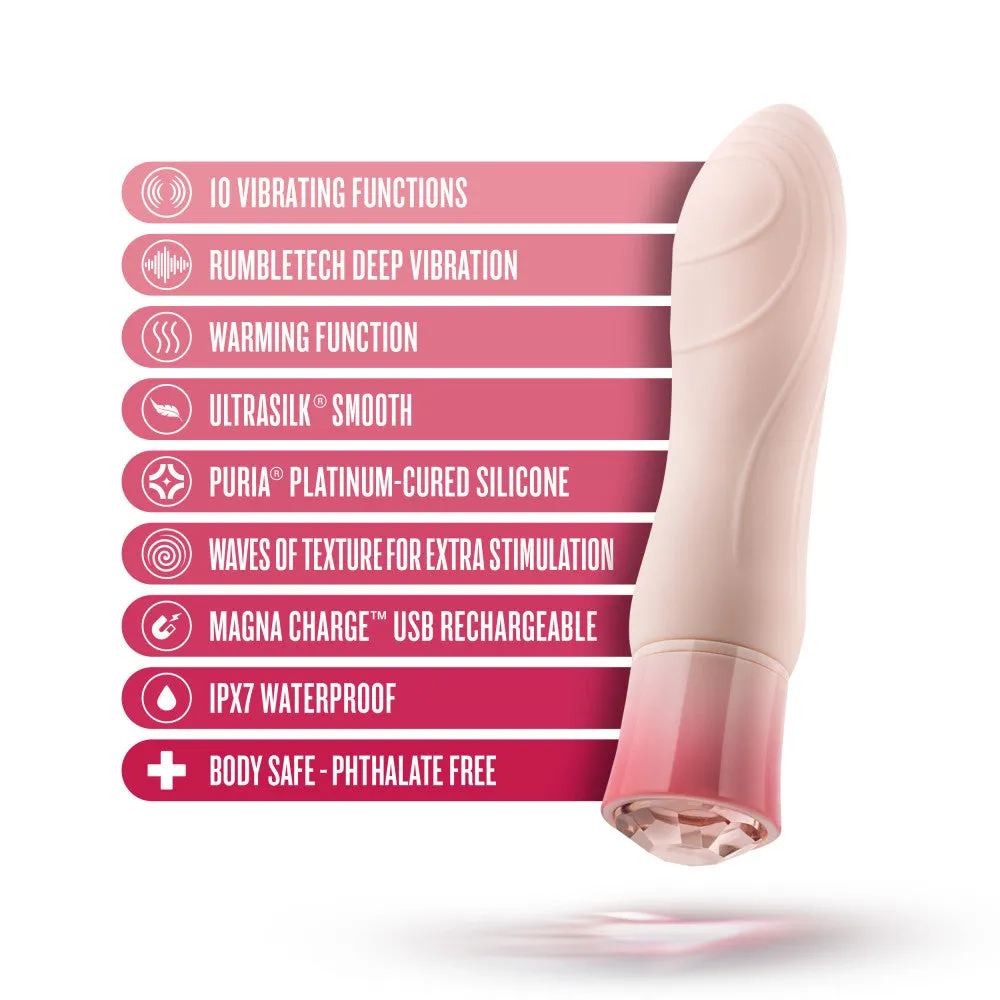Oh My Gem By Blush® | Elegant: 5.5 Inch Warming G Spot Stimulation Vibrator in Morganite with Powerful RumboTech™ Technology