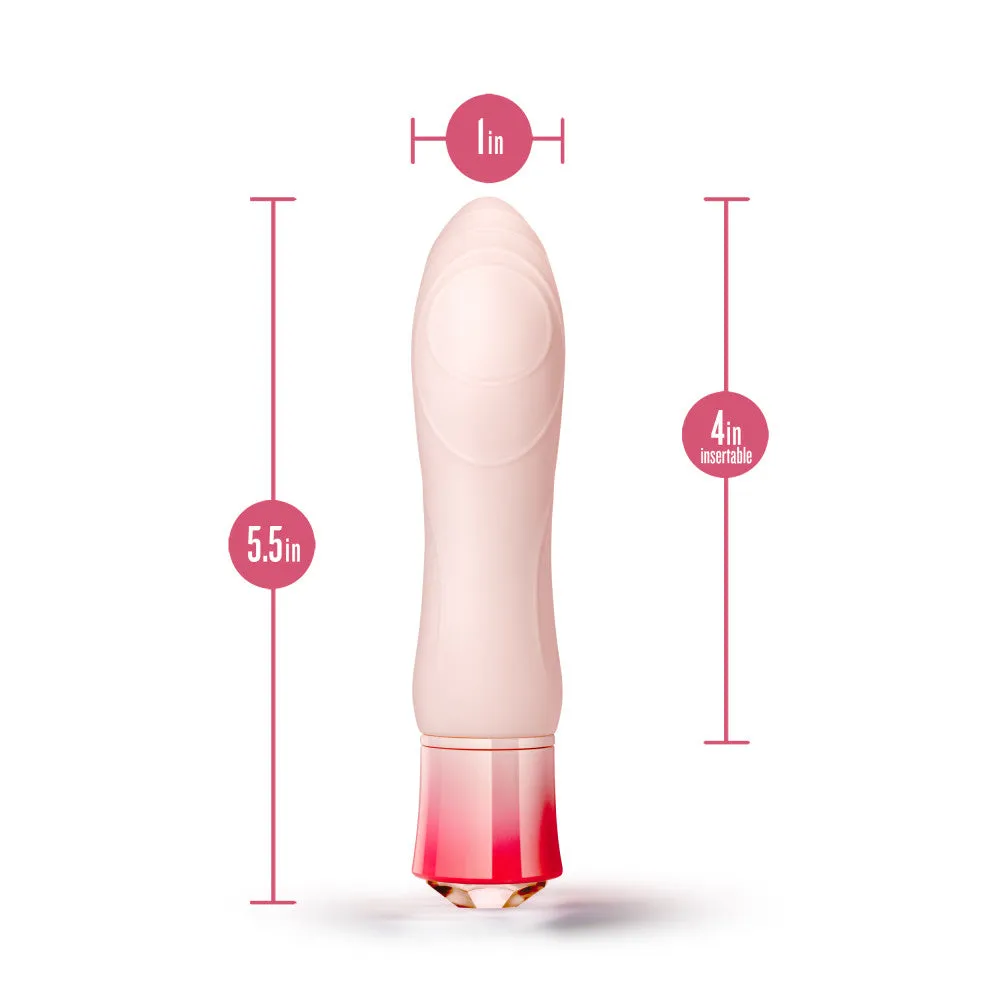 Oh My Gem By Blush® | Elegant: 5.5 Inch Warming G Spot Stimulation Vibrator in Morganite with Powerful RumboTech™ Technology