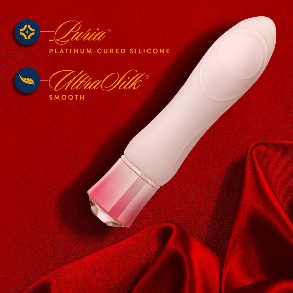 Oh My Gem By Blush® | Elegant: 5.5 Inch Warming G Spot Stimulation Vibrator in Morganite with Powerful RumboTech™ Technology