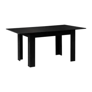 Oikiture 160cm Extendable Dining Table Kitchen Restaurant Cafe Table Black