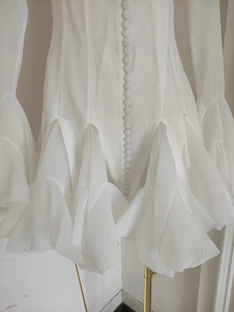 Pre Order:  Fluffy Flared Sleeves and Skirt Mini Dress