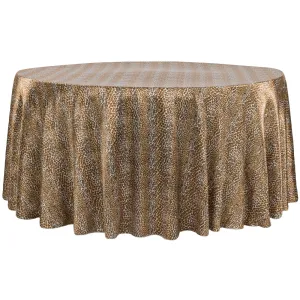 Satin 120" Round Tablecloth - Leopard Design