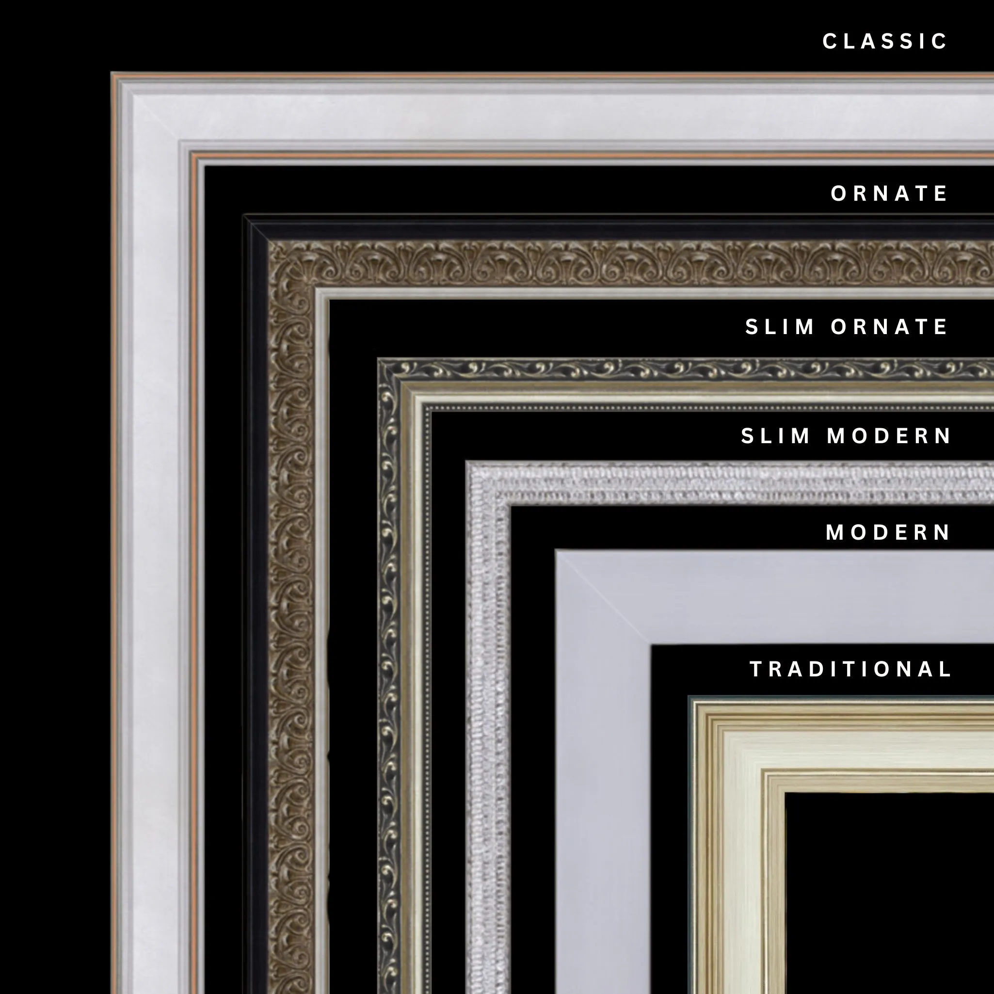 Silver 45x24 Picture Frame Ornate Traditional Classic Antique