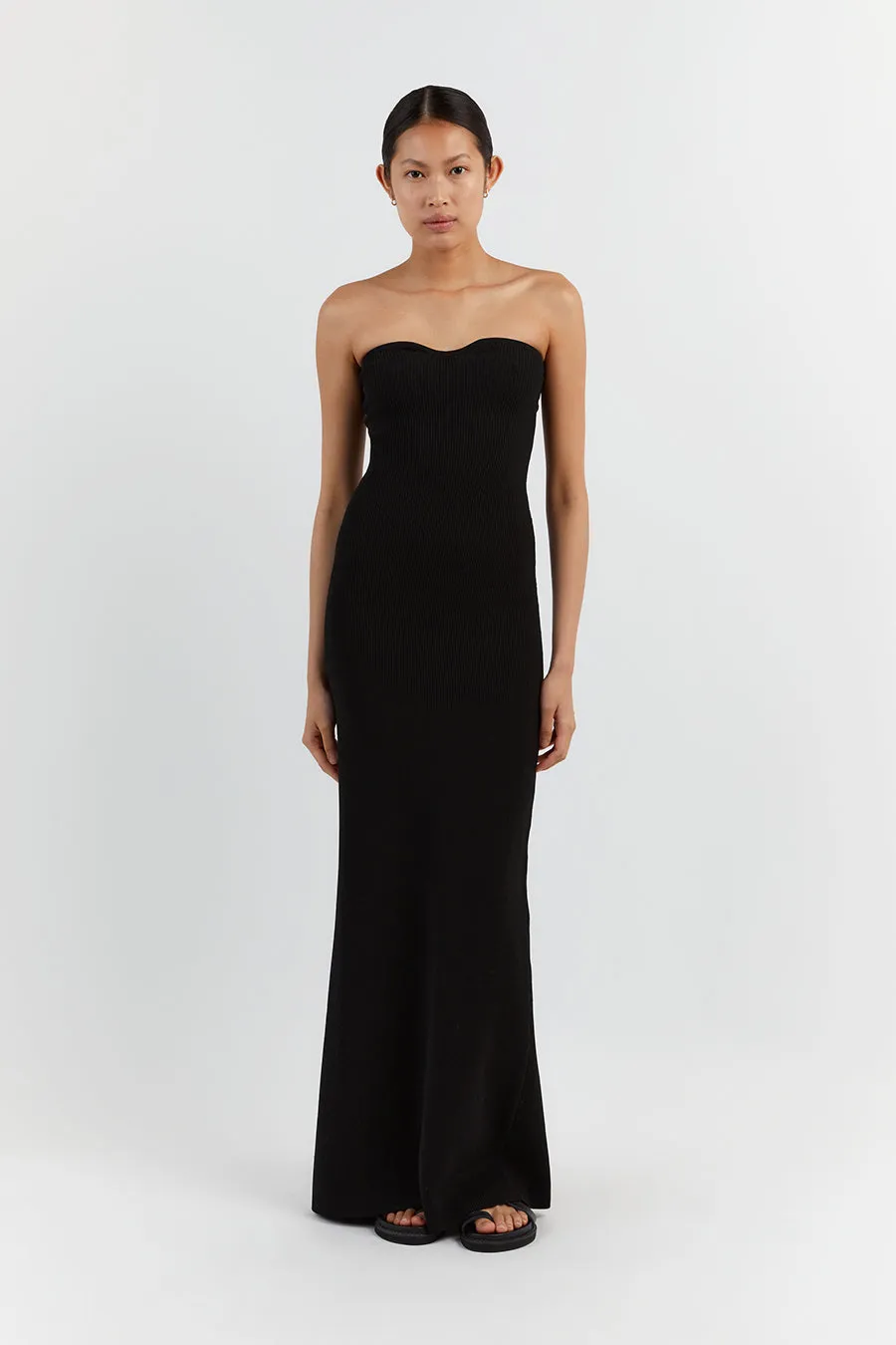 VERONICA BLACK BANDEAU MAXI DRESS