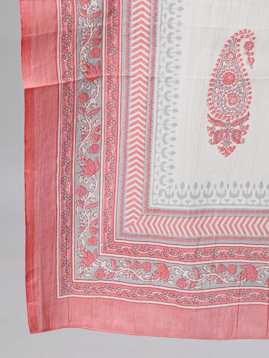 Women Pink Three-Quarter Sleeves Straight Kurta Palazzo With Dupatta